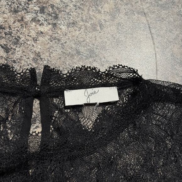 Joie Top Velvet Lace Whimsigoth Witchy Coquette Romantic Victorian Black Small - Picture 3 of 5